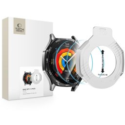 Husa Sticlă securizată Tech-Protect Easy Set+ pentru Huawei Watch GT 5 46 mm, pachet 2 bucăți, transparentă
