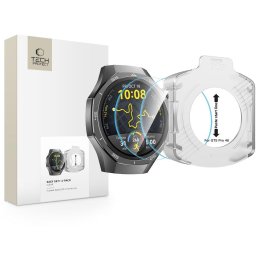 Husa Sticlă securizată Tech-Protect Easy Set+ pentru Huawei Watch GT 5 Pro 46 mm, pachet 2 bucăți, transparentă