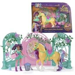 Spin Master Unicorn Academy - Ava & Unicorn Leaf Stable Playset with Color Change Effect, Toy Figure