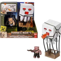 Mattel Minecraft Movie Ghast with Fire Attack, Action Figure Set with Light Effects