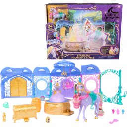 Spin Master Unicorn Academy - Stable Playset, Play Building including Fountain with Light and Sound Effects