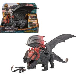 Spin Master How to Train Your Dragon - Red Death Dragon Figure & Mini Toothless, Toy Figure