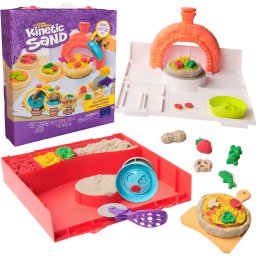 Spin Master Kinetic Sand - Squish Pizza Set, Play Sand 453 grams of sand