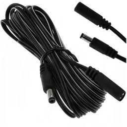 Cablu prelungitor 2x0.5mm2 DC 5.5/2.1 mufa - DC 5.5/2.1 mama 2m 5A drept negru ESPE KAB-2MWT/GN2.1