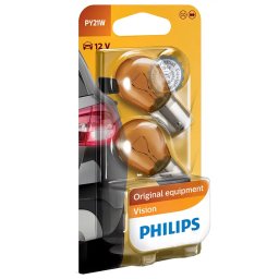 Set 2x bec auto 12V 21W PY21W PHILIPS 52372930 portocaliu