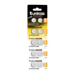 Set baterii buton alcaline Uniross AG13 /LR1154 /LR44 10buc/blister U10AG13ALKALINE