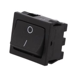 Intrerupator buton comutator 6A-250V ON-OFF cu retinere IP20 22x20mm negru GBC 24.2347.32