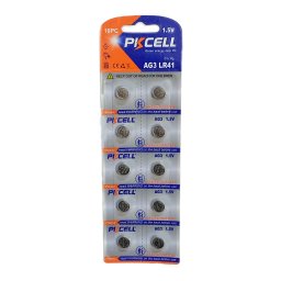 Set 10 baterii akaline PKCELL AG3 LR41 1.5V (610)