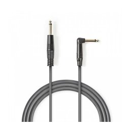 Cablu audio Jack mono 6.35 mm tata - 6.35 mm tata cotit 5m gri NEDIS