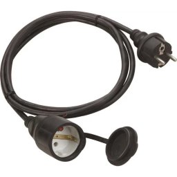 Cablu prelungitor 10m 3500W 16A 3x1.5mm priza SCHUKO cu capac negru IP44 Technik MTI10M1,5M-BK