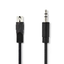Cablu audio DIN 5pini tata - Jack 3.5 mm STEREO tata 2m Nedis CAGL20100BK20