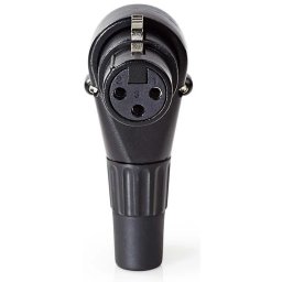 Conector XLR 3-pini mama 90 grade negru Nedis COTP15903BK