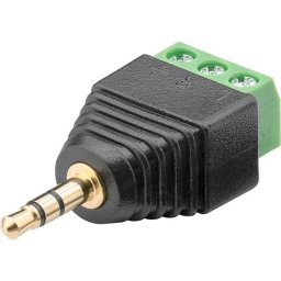 Adaptor bloc terminal cu 3 pini tip regleta cu surub la Jack 3.5 mm tata 3 pini stereo Goobay 76745