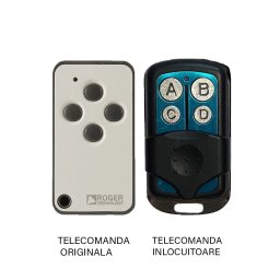 Telecomanda inlocuitoare poarta garaj de 2 si 4 canale cod fix 433.92MHz Roger E80 compatibila cu originalul (845)