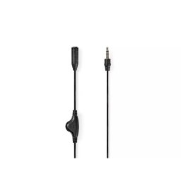 Cablu audio Jack Stereo cu control volum Nedis 3.5mm tata - 3.5mm mama 1m negru CAGL22090BK10