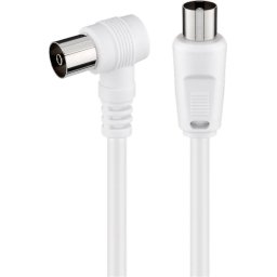 Cablu antena TV 75ohm Coaxial tata - Coaxial mama in unghi 1.5m 70dB dublu ecranat 5mm Goobay 11712