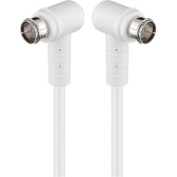 Cablu antena SAT 90 grade 80dB dublu ecranat 1.5m F tata rapida 90 - F tata rapida 90 complet ecranate alb Goobay 67341