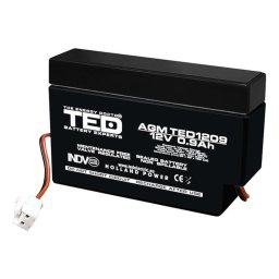 Acumulator AGM VRLA 12V 0.9Ah plumb acid 96x25x62 mm cu fir TED Battery Expert Holland TED003058