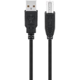 Cablu USB 2.0 HI-SPEED tata tip A - USB 2.0 tata tip B 1m pentru imprimanta 0,48 Gbit/s cupru negru 96185 Goobay