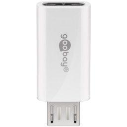 Adaptor Micro USB tata - USB TYPE C mama OTG Hi-Speed pentru conectarea cablurilor de incarcare/date alb 55550 Goobay