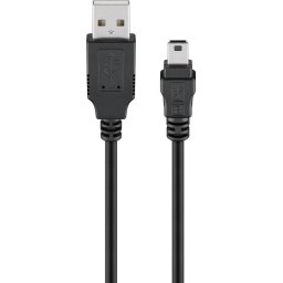 Cablu USB 2.0 A tata - mini USB B 5-pin tata 3m negru Goobay