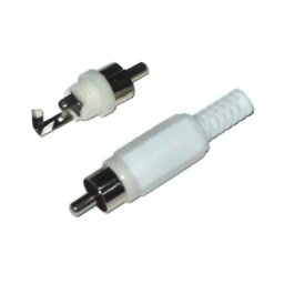 Mufa RCA tata din plastic alb