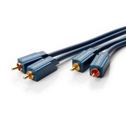 Cablu Profesional OFC RCA mufa x2 din ambele parti 1m Placare aurit albastru CLICKTRONIC 70377