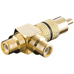 Adaptor RCA Y tata la 2x mama inel negru versiune aurita Goobay