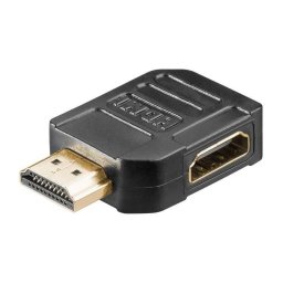 Adaptor HDMI mama-tata la 270 grade 4K Ultra HD 2160p 60Hz placat cu aur negru Goobay 51725
