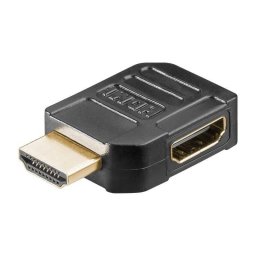 Adaptor HDMI mama-tata la 90 grade 4K Ultra HD 2160p 60Hz placat cu aur negru Goobay 51724