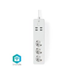 Prelungitor Smart WiFi 3 prize schuko 4x USB 1.8m 3680W 16A Nedis