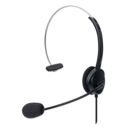 Casti mono On-Ear cu microfon USB control volum 1.5m 179867 Manhattan