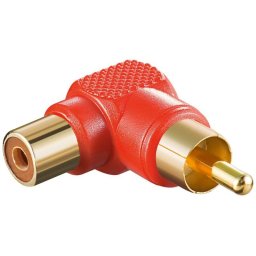 Adaptor RCA tata 90 grade - RCA mama contacte aurite Goobay