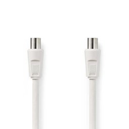 Cablu antena Coaxial tata-tata 2m alb Nedis
