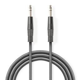 Cablu audio Jack Stereo 6.35 mm tata - tata 1.5m gri Nedis