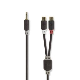 Cablu audio adaptor Jack 3.5 mm Stereo tata - 2x RCA tata 0.2m Nedis