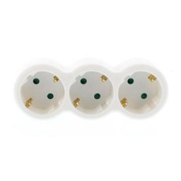 Triplu Stecher cu contact protectie 3x SCHUKO Well 16A 3500W