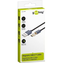 Cablu USB2.0 cu mufa magnetica USB Type C 1.2m negru Goobay