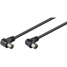 Cablu conexiune antena 5m negru conector cotit Goobay