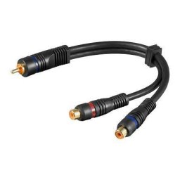 Cablu adaptor RCA la 2x RCA mama OFC dublu ecranat Goobay