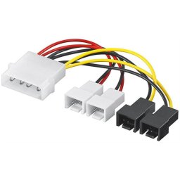 Cablu alimentare PC 4 pini - 2x 2 pini 12V + 2x 2 pini 5V 15cm Goobay