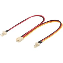 Cablu alimentare PC 2x Fan 3 pini tata - Fan mama 3 pini 22cm Goobay