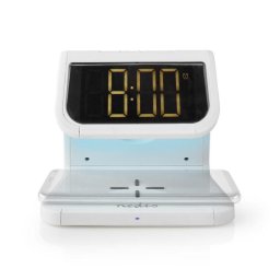 Ceas cu alarma Nedis incarcator wireless Qi lumina multicolora alb