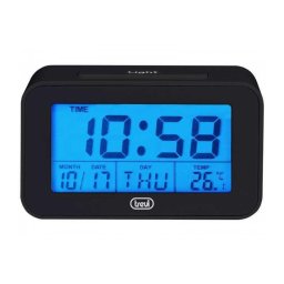 Ceas desteptator cu LCD SLD 3P50 termometru calendar negru Trevi