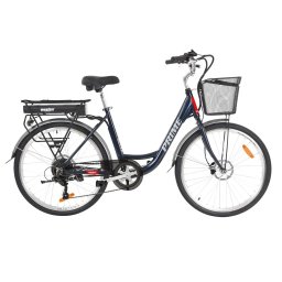 BICICLETA ELECTRICA DE ORAS, BATERIE LI-ION 36V / 11.6 AH, 250W, ROTI 26", CADRU ALUMINIU, HECHT PRIME BLUE