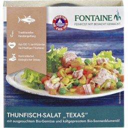 Salata de ton Texas cu legume bio si ulei de floarea-soarelui bio 200g