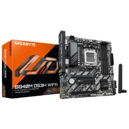 Placa de Baza GIGABYTE B840M DS3H WIFI6 AM5, 4x DDR5, 1x HDMI 2x DP, 1x PCIE 4.0 x16 1x PCIE 3.0 x16, 2x M.2, 4x SATA 6GB/s, mATX