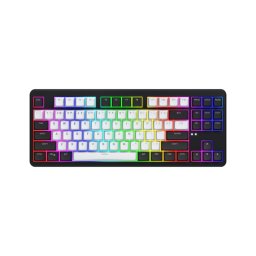 Tastatura mecanica wirelss Hator Rockfall 3 Mecha TKL conectivitate USB, pollingrate 1000Hz, iluminare RGB cu functia de a customiza fiecare tasta individual, tip switch HATOR Aurum Orange Linear rev.1.0, durata de viata switch 70M de clickuri, durata de
