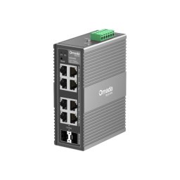 Omada 8-Port Gigabit Industrial Easy Managed Switch 8× Gigabit Ports (6× RJ45, 2× RJ45/SFP Combo) Professional Industrial-Grade Design: -40~75°C Operating Temperature, 6kV Lighting Protection, and 1+1 Redundant Power Input Abundant Features: VLAN, QoS, an