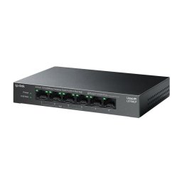 LS106LP "6-Port 10/100 Mbps Desktop Switch with 4-Port PoE PORT: 4× 10/100 Mbps PoE Ports, 2× 10/100 Mbps Non-PoE Ports SPEC: 802.3af, 41 W PoE Power, Desktop Steel Case FEATURE: Extend Mode for 250m PoE Transmitting, PoE Auto Recovery, Plug and Play